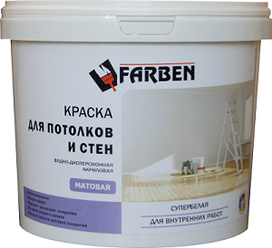 Краска Farben для потолков и стен, 3 кг