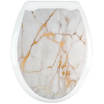 Сиденье для унитаза жёсткое Океан белый мрамор