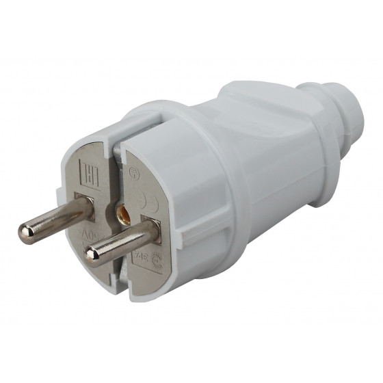 Вилка прямая с/з 16А 250В Белая, Эра Vx2-W