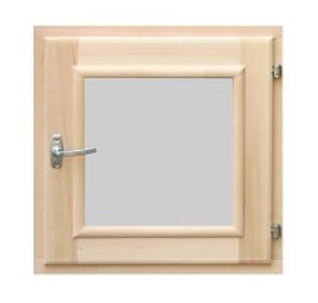 Форточка для бани деревянная со стеклом 0,4х0,4 м с фурнитурой осина, Банный Перец