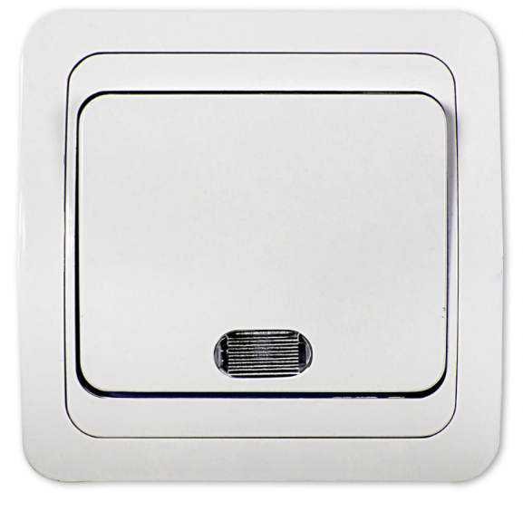 Выключатель одноклавишный с подсветкой CLASSICO белый 2021 IN HOME