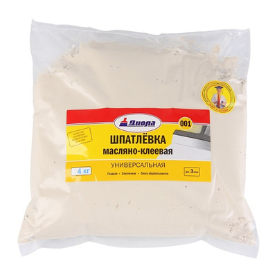 Шпатлевка 001 Диола масляно-клеевая 4 кг (пакет)