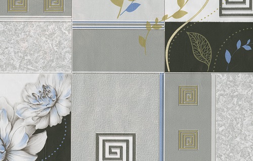 Обои 0,53 Брянск Аллегро 3 (Геометрия с цветами сер.) 12 шт
