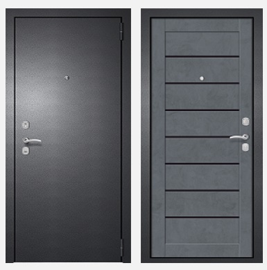 Дверь мет. METIX 24 Антик серебро/Бетон графит 860 Правая