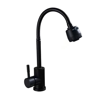 Смеситель для кухни Антей гибкий излив чёрный 511516