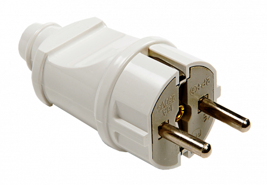 Вилка прямая с/з 16А  Белая 4140 IN HOME