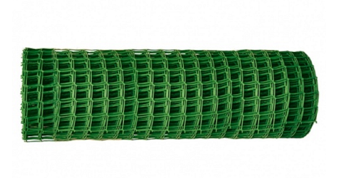 Решетка заборная в рулоне 1,6*25м ячейка 22х22 мм, пластиковая, зеленая //Россия