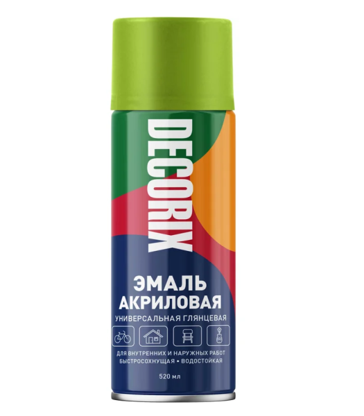 Эмаль аэрозольная акриловая универсал. Decorix 520 мл 0101-13, светло-зелёная глянцевая /12/
