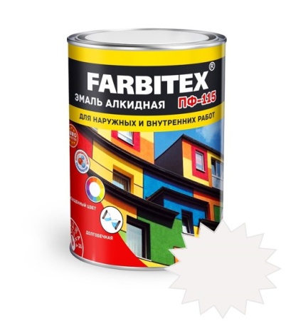 Эмаль Farbitex ПФ-115 0,8 кг (14), белая
