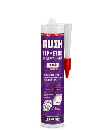 Герметик RUSH RSK-121 силиконовый санитарный 280 гр., белый /12/