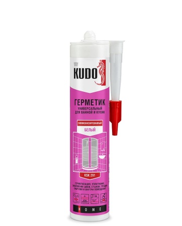 Герметик Kudo KSK-291 силиконизированный универсальный для ванной и кухни 280 мл, белый
