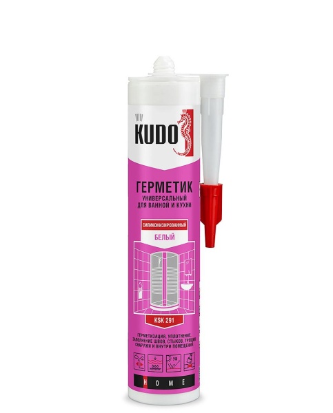 Герметик Kudo KSK-291 силиконизированный универсальный для ванной и кухни 280 мл, белый