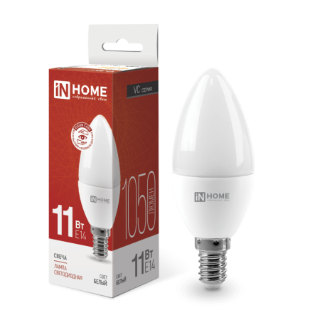 Лампа светодиодная LED-VC Е14 11Вт 4000К, свеча In Home