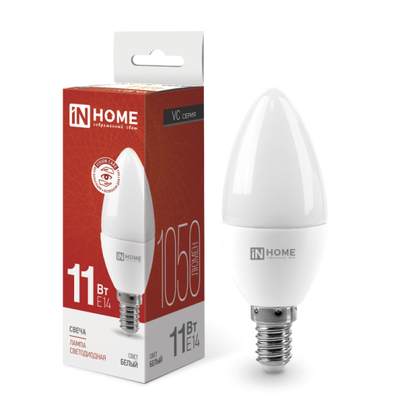 Лампа светодиодная LED-VC Е14 11Вт 4000К, свеча In Home