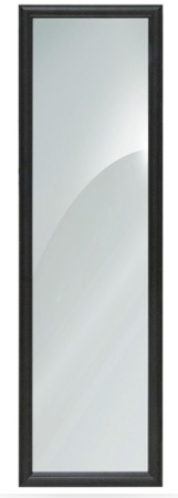Зеркало в раме 30х120 см с креплением на дверь черное