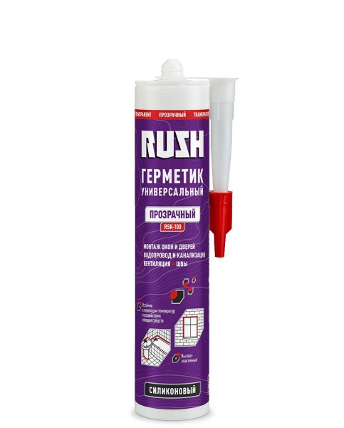 Герметик RUSH RSK-100 силиконовый универсальный 280 гр., прозрачный /12/