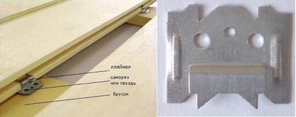 Кляймер для стеновых панелей с гвоздями