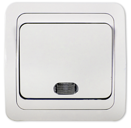 Выключатель одноклавишный с подсветкой CLASSICO белый 2021 IN HOME