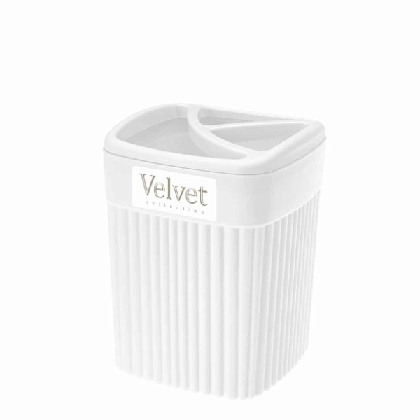 Стакан д/зубных щеток 0,65л Velvet, белый, Econova/Бытпласт