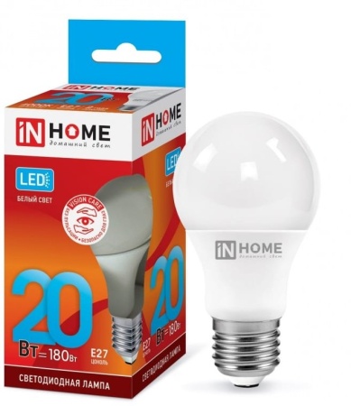 Лампа светодиод. LED-A60-VC 20Вт 4000К Е27 IN HOME 1800 Лм