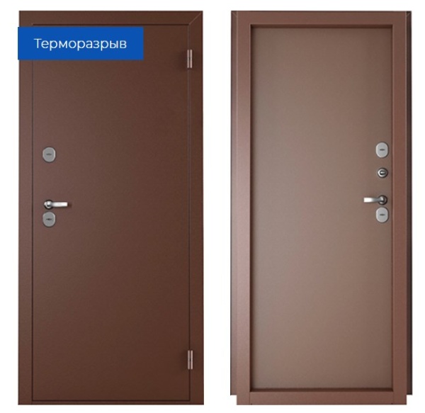 Дверь мет. НОРД Терморазрыв  Мет/Мет/Антик медь  2060*860 Правая