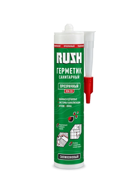 Герметик RUSH RSK-120 силиконовый санитарный 280 гр., прозрачный /12/