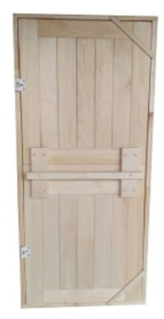 Дверь деревянная, глухая, осина Сорт А, 2 петли 170*70 см, Банный Перец