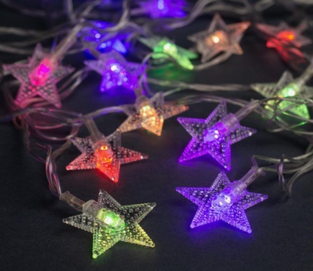 яГирлянда «Звезда в крапинку» 5м, IP20, 20 LED, свечение (RG/RB), мигание, 220 В