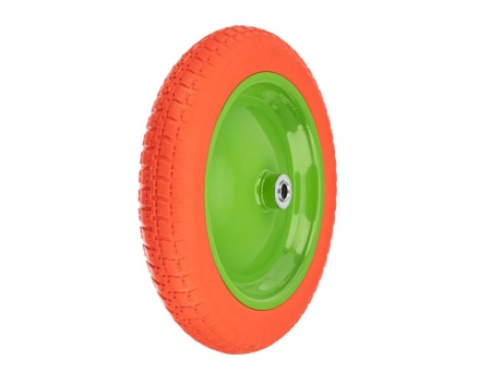 Колесо полиуретановое 3.00-8, подшипник 16 мм, длина оси 90 мм, Сибртех (д/тачки 689615, 66-8-065)