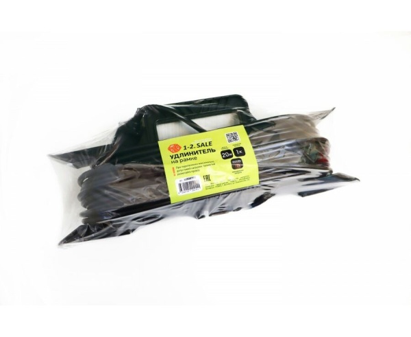 Удлинитель силовой удлинитель на рамке ПВС 2х1.5 16A 1роз. 20м черный УХ16 cz888790 1-2.SALE