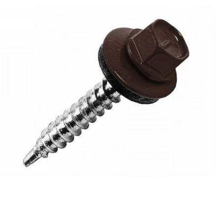 Саморез 4,8*19 кровельный (сверло) RAL 8017 Шоколад