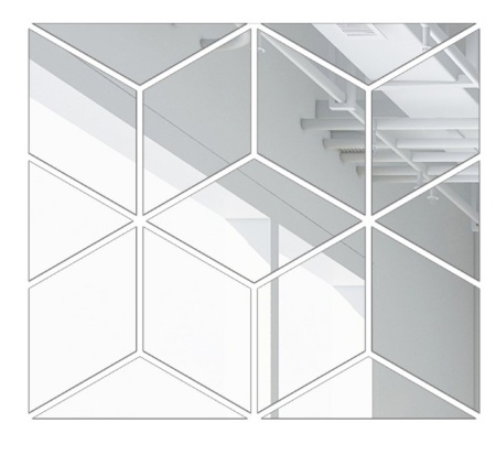 Зеркальные наклейки Stardeco Серебро, 50*50 см (17 шт в упак), Ромб