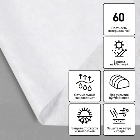 Материал укрывной Удача нетк/мат д/укр парников 1,6*5м (60 г/м)