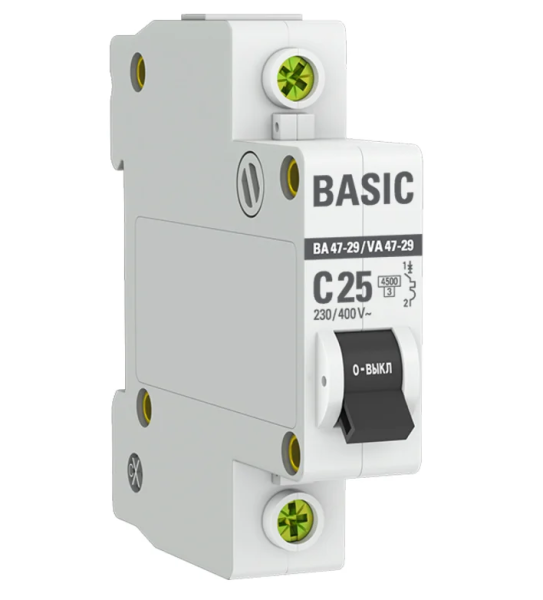 Автомат 1Р 25А (С) 4,5кА ВА 47-29 EKF Basik