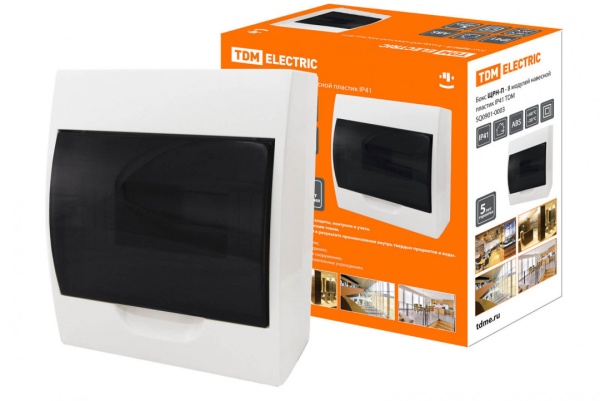 Бокс ЩРН-П-8 модулей навесной пластик IP40 TDM