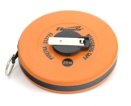 Рулетка геодезическая, 20 м х 12,5 мм, лента ПВХ, закрытый круглый корпус// Sparta