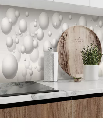 Фартук для кухни 3000*600 Белые сферы (ФЛЕКС)