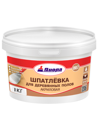 Шпатлевка 007 Диола Акриловая для деревянных полов 1 кг (ведро)