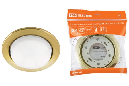 Светильник встраив СВ 01-06 GX53 220В 50ГЦ золотоТDМ