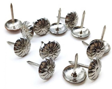 Гвозди декоративные 15мм никель Цветок (60шт)