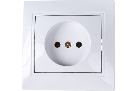 Розетка Intro Plano 1-201-01 без заземления 2P, 16А-250В, IP20, СУ, белый