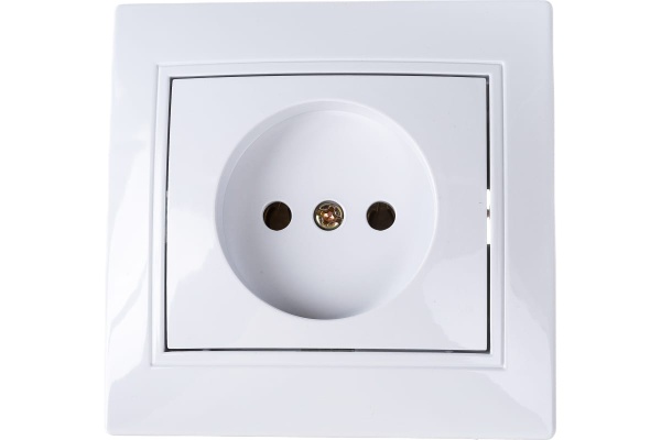 Розетка Intro Plano 1-201-01 без заземления 2P, 16А-250В, IP20, СУ, белый