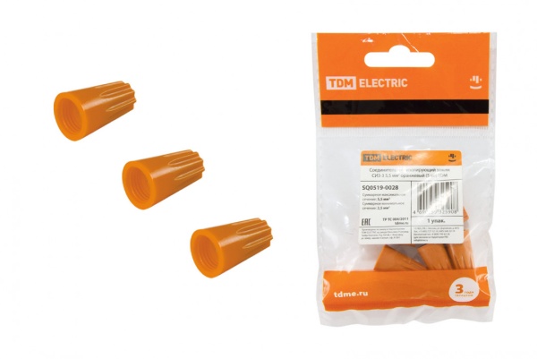 Соединительный изол. зажим СИЗ-3 2,5-5,5 мм2 Оранжевый