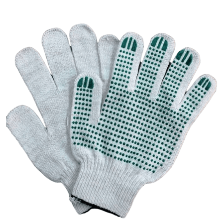 Перчатки х/б с ПВХ белые 