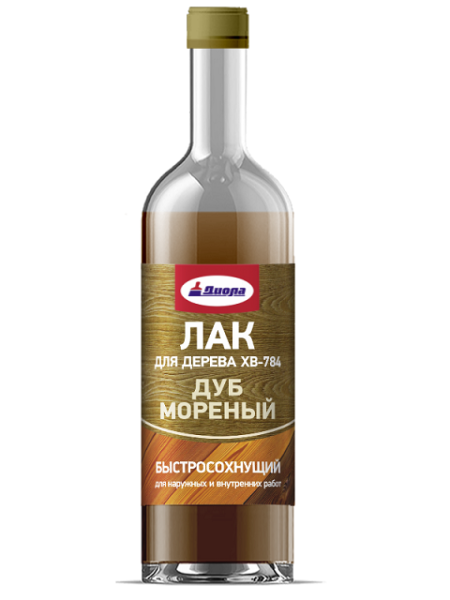 Лак Диола ХВ-784 (дуб морёный) 0,5л /12/ 