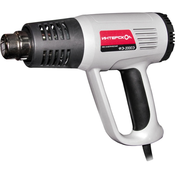 Фен электрический ФЭ-2000Э, Интерскол (4 насадки, кейс)