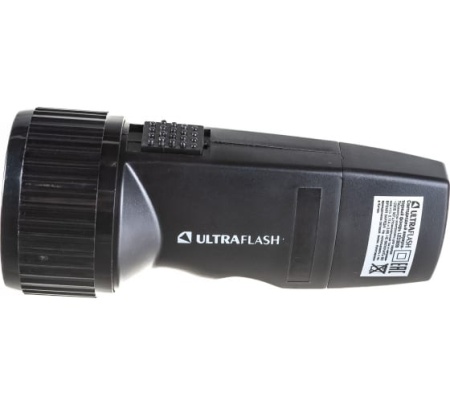 Фонарь ручной Ultraflash Led3859  (акк.4V 0.4Ah) 5св/д 6500К до 30м черный вилка 220V