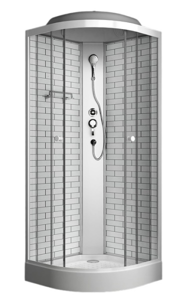 Душевая кабина ODA BST-5020 90*90*215 белый кирпич/низкий поддон п/с