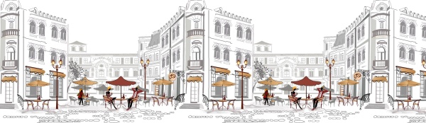 Фартук для кухни 3000*600 Уличное кафе