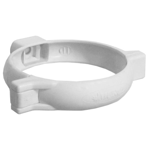 Хомут пластик RAL 9003 белый 80 мм без шурупа 